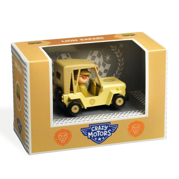 Djeco Crazy Motors Toy Car - Lion Safari