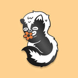 Crywolf Enamel Pin - Skunk With Flower