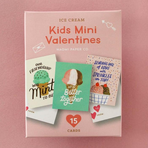 Naomi Paper Co. Kids Mini Valentines Multipack 15pk Ice Cream