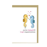 Dandelion Stationery Engagement Greeting Card, Seahorses