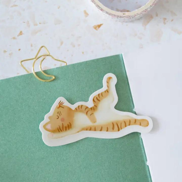 Hop & Flop Vinyl Sticker - Sleeping Tabby Cat
