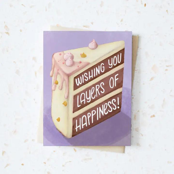 Hop & Flop Greeting Card - Layers of Happiness Cake