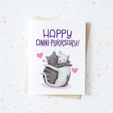 Hop & Flop Greeting Card - Anniversary Cats