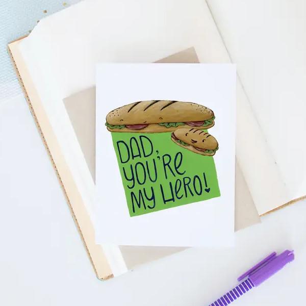Hop & Flop Greeting Card - Dad My Hero