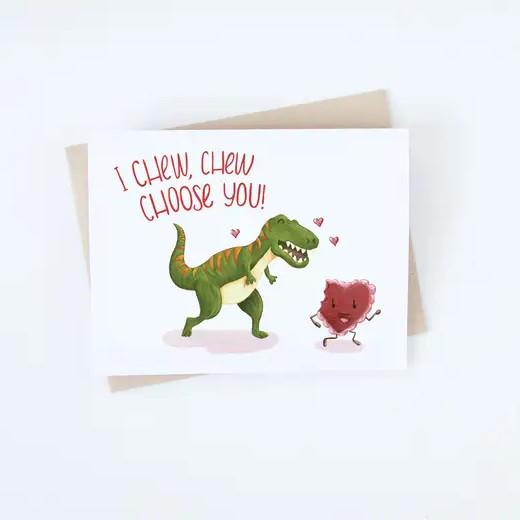 Hop & Flop Greeting Card - I Chew Chew Choose You