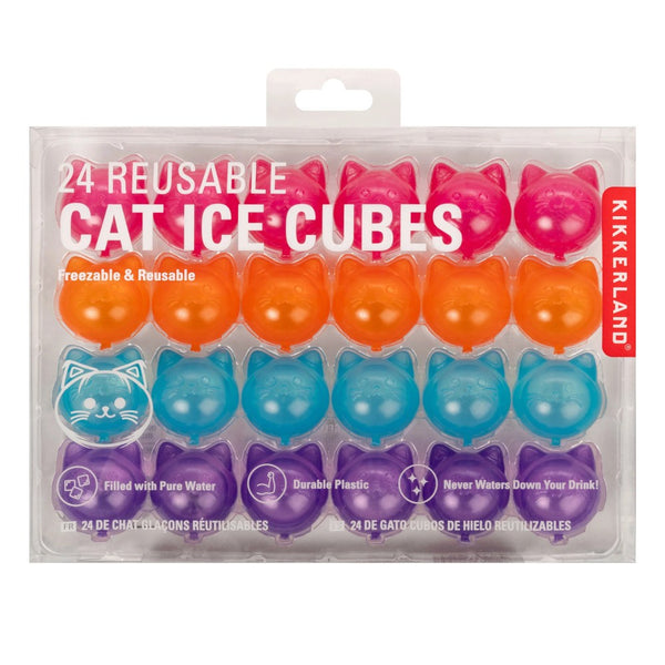 Kikkerland Reusable Cat Ice Cubes 24pk