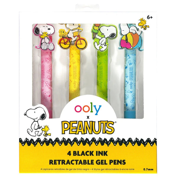 Ooly x Peanuts Retractable Gel Pens 4pk Black Ink