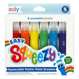 Ooly Easy Squeezy Squeezable Poster Paint Brushes Set 6pk