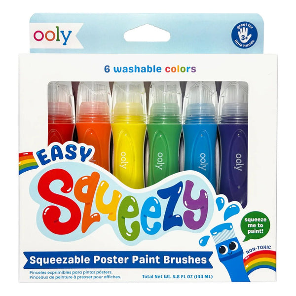 Ooly Easy Squeezy Squeezable Poster Paint Brushes Set 6pk