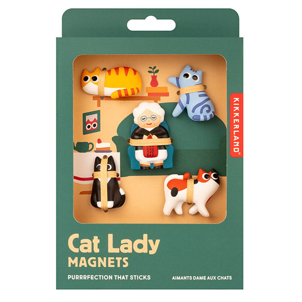 Kikkerland Cat Lady Magnets Set of 5