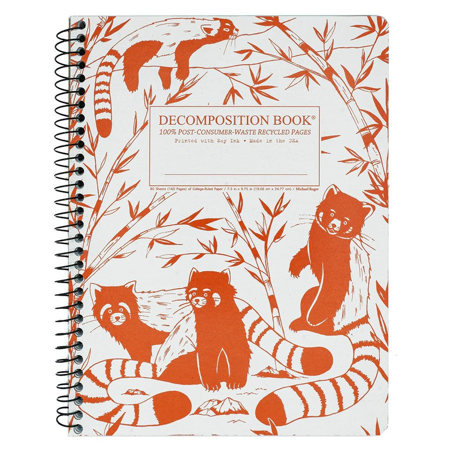 Decomposition Notebook, Coilbound - Red Pandas – Midoco Art & Office ...