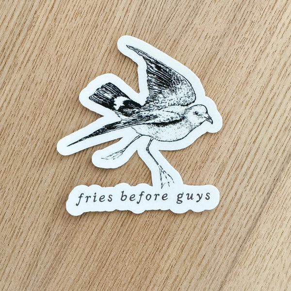 Kinsfolk Shop Vinyl Sticker - Fries Before Guys Seagull