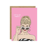 Simple Whimsy Greeting Card - Let's Go Party, Barbie