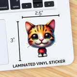 R J Designs Vinyl Sticker - Bobblehead Cat