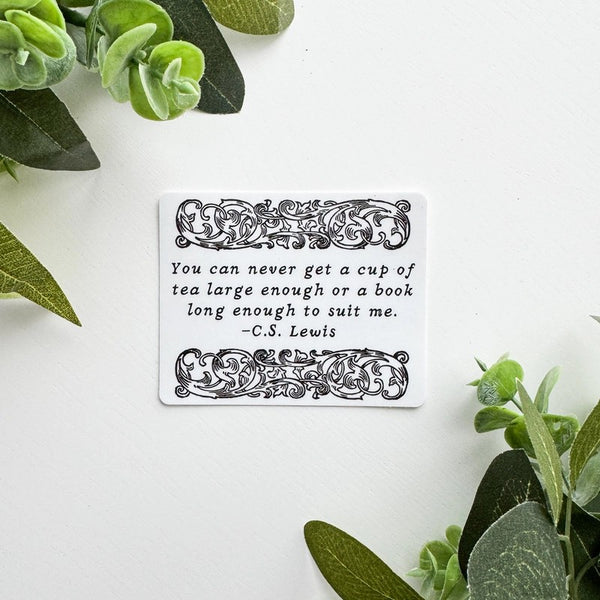 Kinsfolk Shop Vinyl Sticker - Tea & Books Literary Quote
