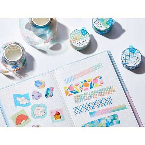 Hitotoki SODA Transparent Masking Tape 20mm Stickers, Paint