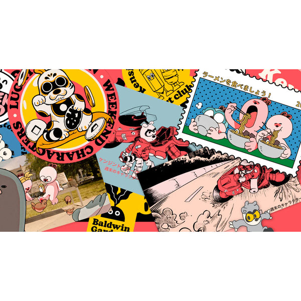 Weekend Characters Vinyl Sticker - Lucky Raccoon