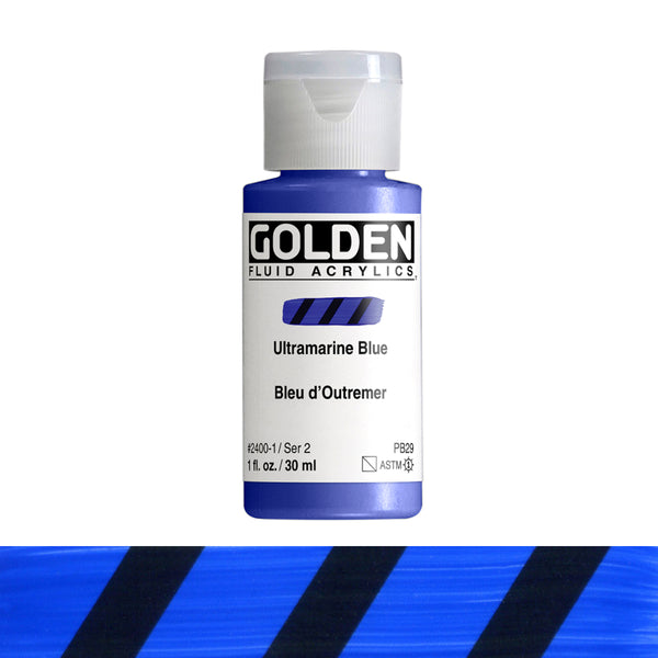 Golden : High Flow : Acrylic Paint : 30ml (1oz): Ultramarine Blue : S2