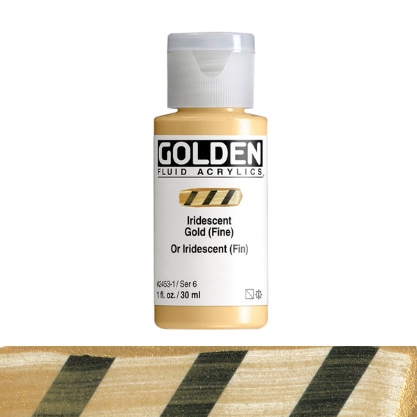 Golden Fluid Acrylic Paint 1 Ounce-Iridescent Gold Deep
