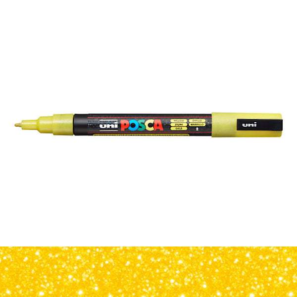 Posca Paint Markers Fine PC-3M GLITTER YELLOW