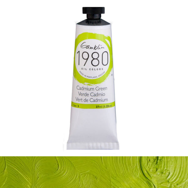 Gamblin 1980 Oil Colours 37ml Tubes S3 CADMIUM GREEN