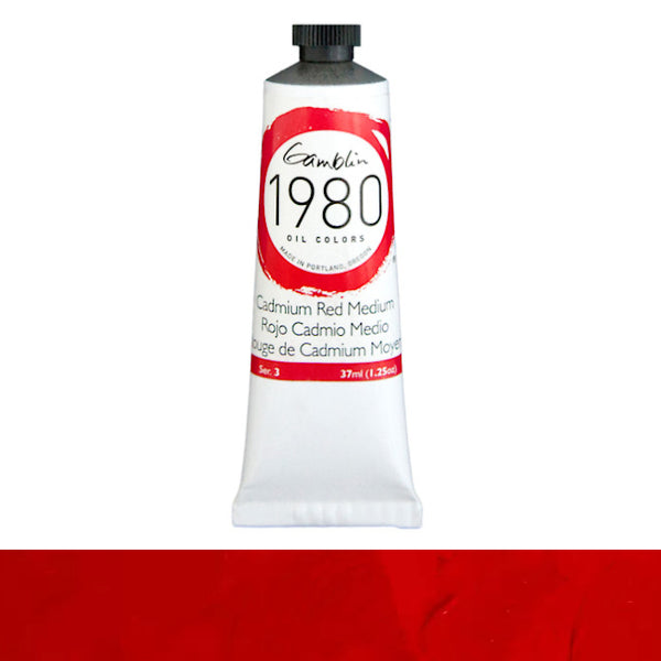 Gamblin 1980 Oil Colours 37ml Tubes S3 CADMIUM RED MED