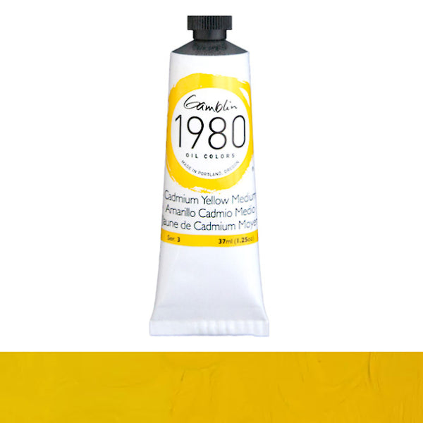 Gamblin 1980 Oil Colours 37ml Tubes S3 CADMIUM YELLOW MD