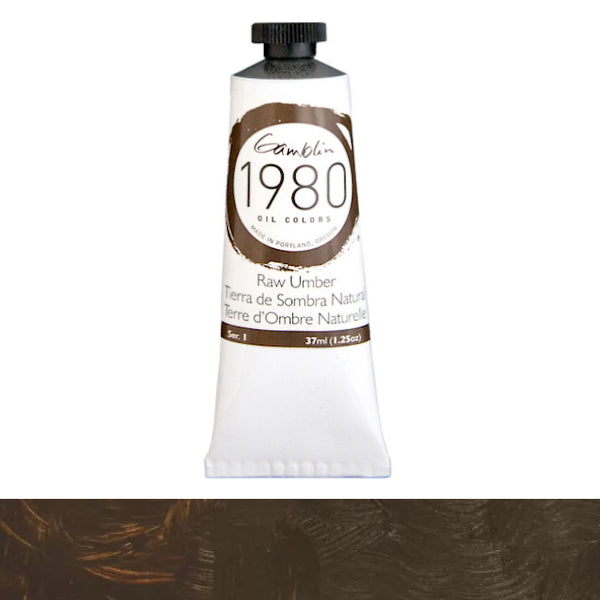 Gamblin 1980 Oil Colours 37ml Tubes S1 RAW UMBER