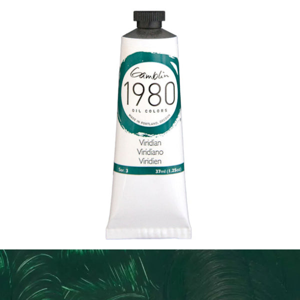 Gamblin 1980 Oil Colours 37ml Tubes S3 VIRIDIAN