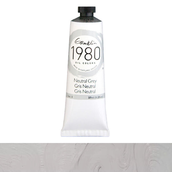 Gamblin 1980 Oil Colours 37ml Tubes S1 NEUTRAL GREY