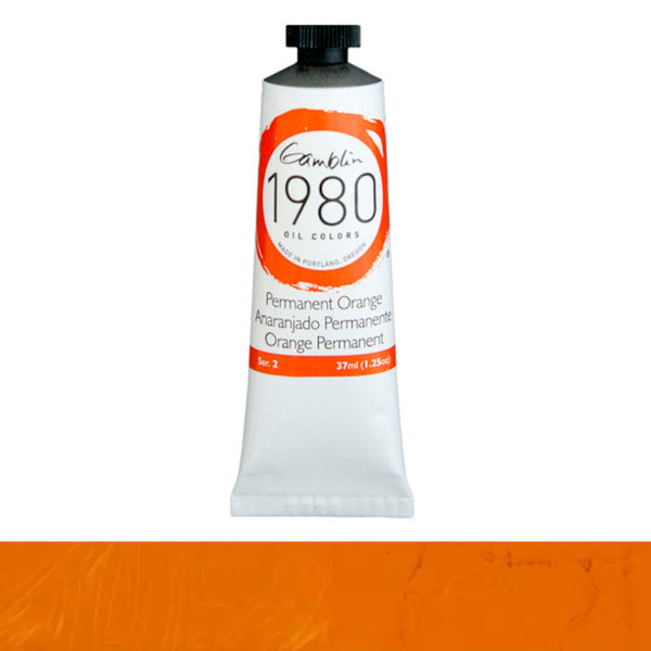 Gamblin 1980 Oil Colours 37ml Tubes S2 PERMANENT ORANGE