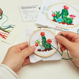 Kikkerland Mini Cross Stitch Embroidery Kit - Cactus