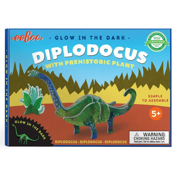 eeBoo Glow-in-the-Dark Dinosaur Model Kit, Assorted