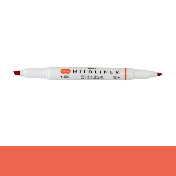 Zebra Mildliner Double-Ended Highlighters VERMILLION