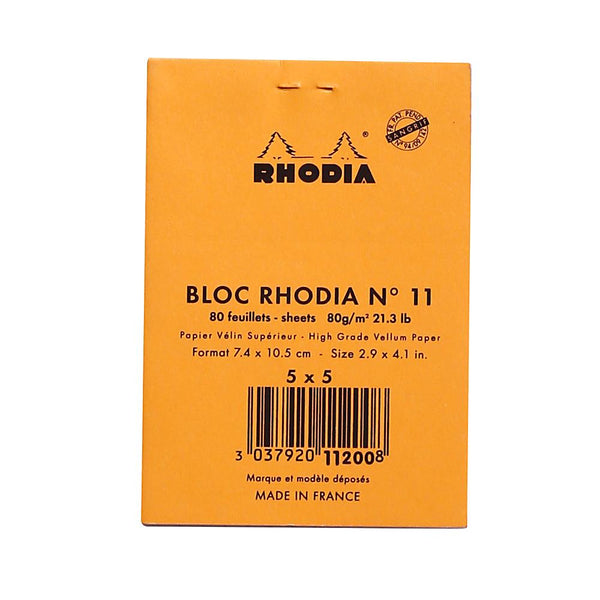 Midoco.ca: Rhodia #11 Grid Notepad - Orange