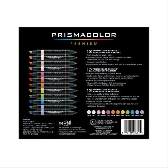 Prismacolor Premier Double-Ended Art Marker Set Manga 12pk