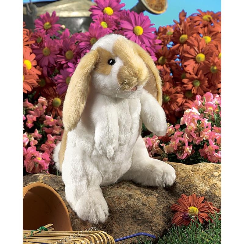 Angora Rabbit Puppet Folkmanis Hand Puppet - Standing Lop-Eared Rabbit – Midoco Art & Office ...