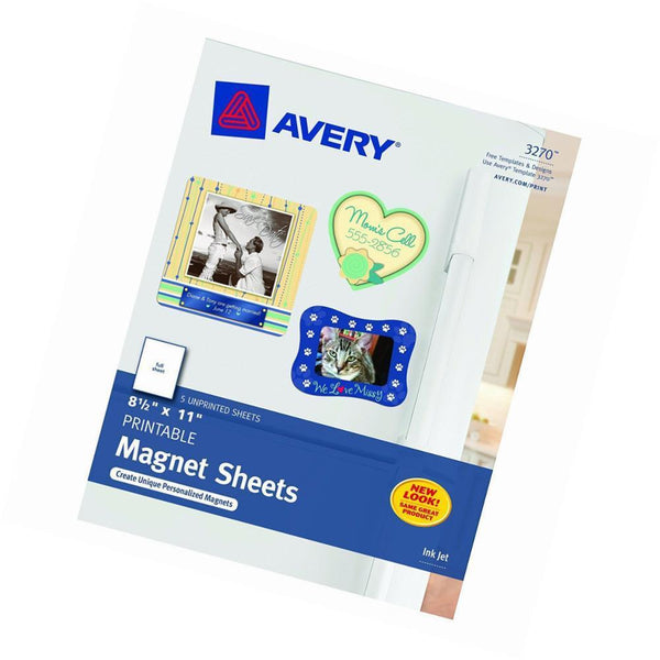 Midoco.ca: Avery Magnetic Sheets 8.5" x 11" White 5pk