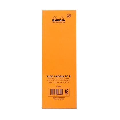 Rhodia #8 Ruled Notepad - Orange