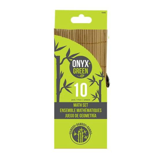 Onyx + Green 10pc Bamboo Math Set w/ Box