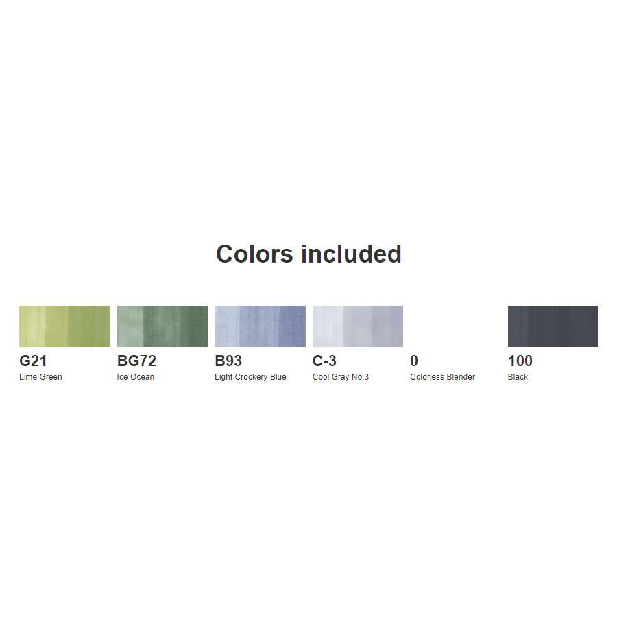 Copic Ciao Marker Set Sea Tones 6pk – Midoco Art & Office Supplies