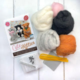 Crafty Kit Co. Needle Felting Kit - 3 Cute Kitties