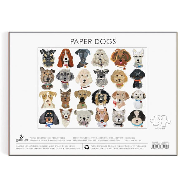 Galison 1000pc Puzzle - Paper Dogs