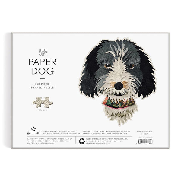 Galison 750pc Shaped Puzzle - Paper Dog