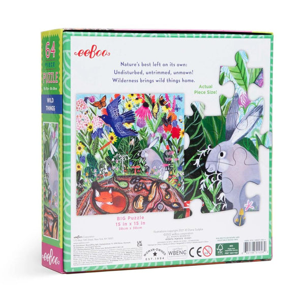 eeBoo 64pc Puzzle - Wild Things