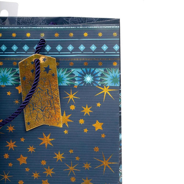 Paper Trendz Large Gift Bag - Blue with Gold Stars, Assorted