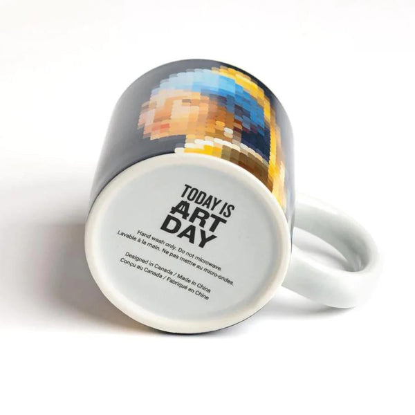 Today Is Art Day Pixel Art Mug - Girl with a Pearl Earring