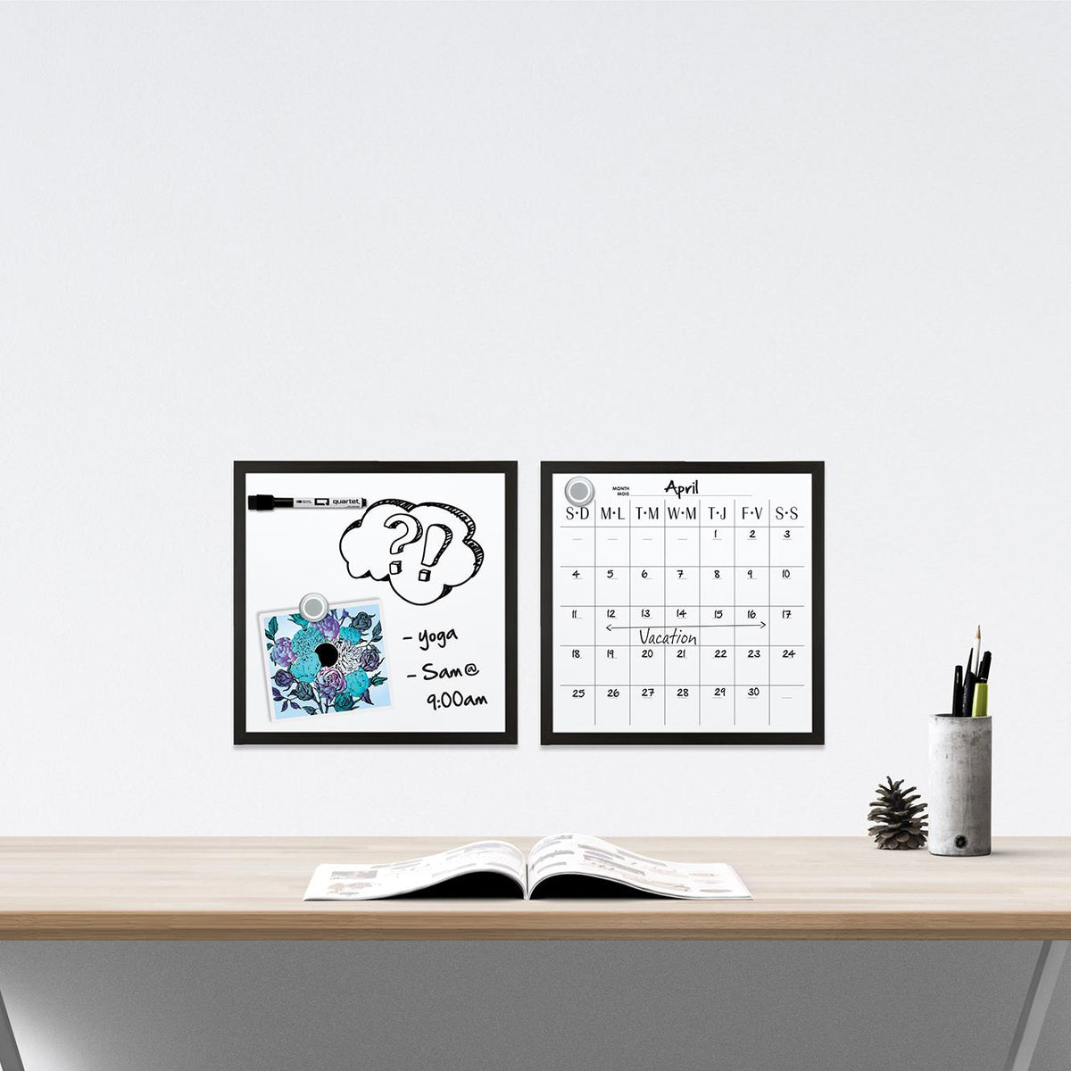 Quartet Magnetic Dry Erase Whiteboard 12