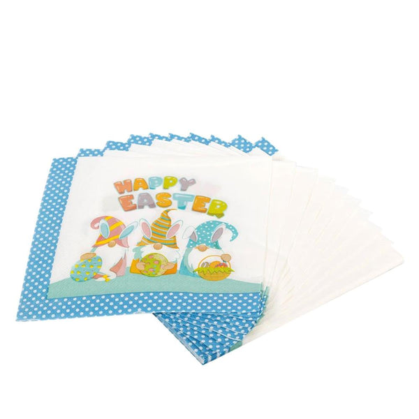 Art for the Table Easter Lunch Napkins 16pk Bunny Gnomes