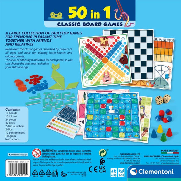 Clementoni 50-in-1 Classic Board Games